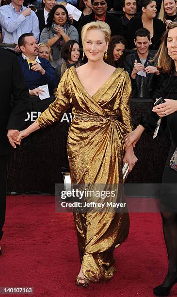 Meryl Streep arrives at the 84th Annual Academy Awards held at Hollywood & Highland Centre on February 26, 2012 in Hollywood, California.