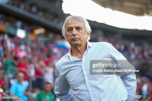 Morocco manager Vahid Halilhodzic during a game between Morocco and USMNT at TQL Stadium on June 1, 2022 in Cincinnati, Ohio.