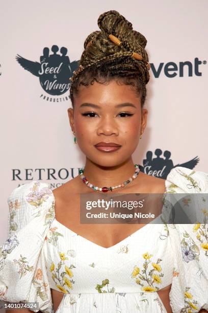 Storm Reid attends the 13th Annual Ladylike Women Of Excellence Awards x Fashion Show at The Beverly Hilton on June 04, 2022 in Beverly Hills,...