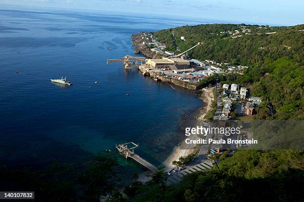 View of the Flying Fish Cove February 28, 2012 on Christmas Island, Australia. One man has been isolated in the hospital of the detention centre on...