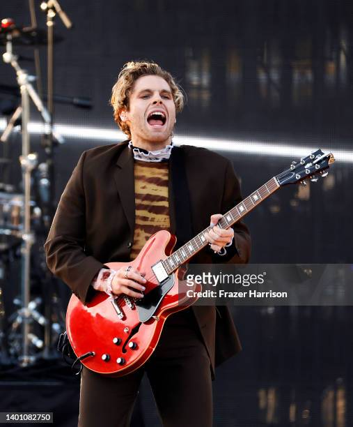 Luke Hemmings of 5 Seconds of Summer performs onstage at the 2022 iHeartRadio Wango Tango at Dignity Health Sports Park on June 04, 2022 in Carson,...