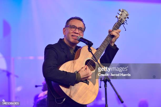 Host Fred Armisen performs onstage at the 37th Annual Technical Excellence & Creativity Awards during 2022 NAMM Show at Anaheim Convention Center on...