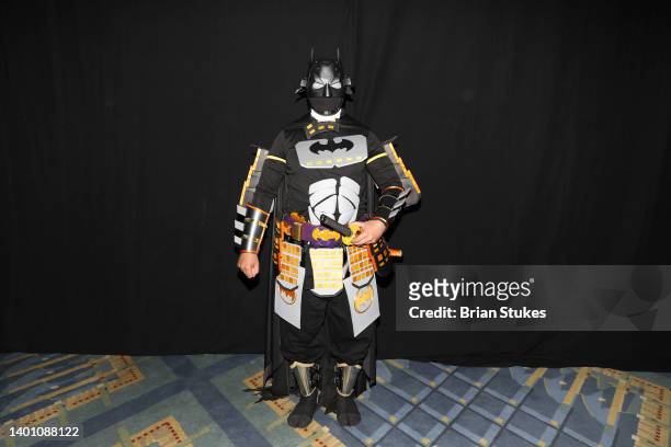 An attendee dressed as Batman Ninja from "Batman Ninja" Animated Movie participates in Cosplay Competition - Intermediate at 2022 Awesome Con at...