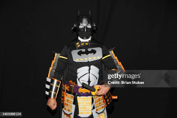 An attendee dressed as Batman Ninja from "Batman Ninja" Animated Movie participates in Cosplay Competition - Intermediate at 2022 Awesome Con at...