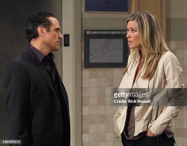 Maurice Benard and Laura Wright in a scene that airs the week of February 27, 2012 on Disney General Entertainment Content via Getty Images Daytime's...