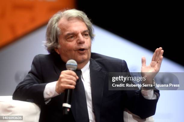 Italian Government Minister for Public Administration Renato Brunetta attends the Trento Economy Festival at Social Theater on June 04, 2022 in...