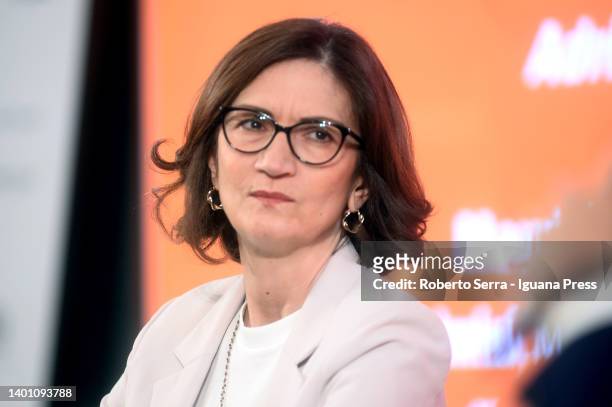 Italian Government Minister for Regional Affairs Maria Stella Gelmini attends Trento Economy Festival at Region Palace on June 04, 2022 in Trento,...