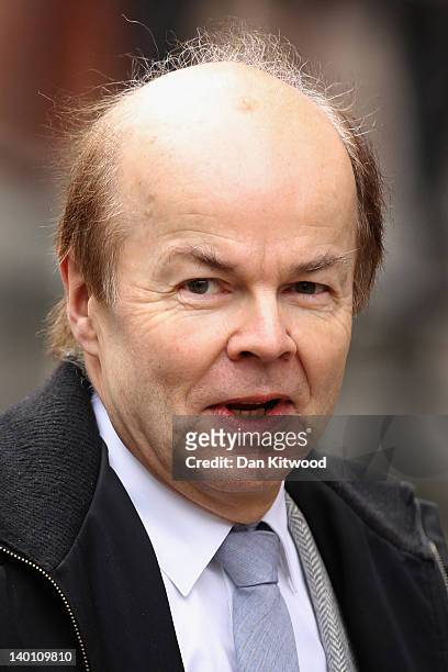 Christopher Jefferies, who was wrongly accused of Joanna Yeates' murder, arrives to give evidence to the Leveson Inquiry at The Royal Courts of...