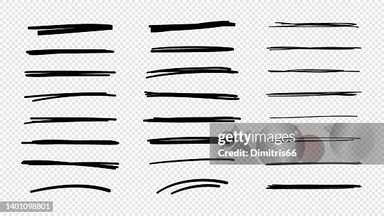 Vector hand drawn collection of underlines and highlight lines Vector hand drawn collection of underlines and highlight lines
