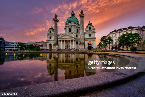 sunrise scene of austria, central europe, central vienna, europe, vienna - austria - james last awarded badge of honour by city of vienna stockfoto's en -beelden