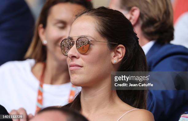Ana Ivanovic attends the women's final on day 14 of the French Open 2022 held at Stade Roland Garros on June 4, 2022 in Paris, France.