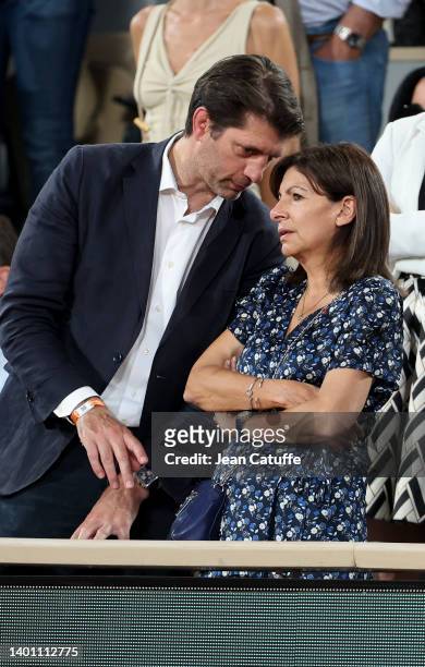 Pierre Rabadan, mayor of Paris Anne Hidalgo attends the women's final on day 14 of the French Open 2022 held at Stade Roland Garros on June 4, 2022...