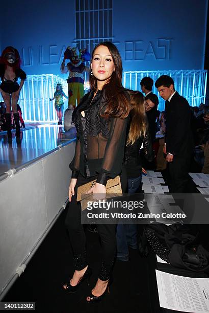 Dajana Roncione attends the Philipp Plein fashion show as part of Milan Womenswear Fashion Week on February 25, 2012 in Milan, Italy.