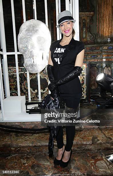 Ludmilla Radchenko attends the Philipp Plein fashion show as part of Milan Womenswear Fashion Week on February 25, 2012 in Milan, Italy.