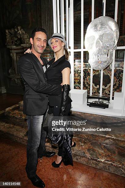 Matteo Viviani and Ludmilla Radchenko attend the Philipp Plein fashion show as part of Milan Womenswear Fashion Week on February 25, 2012 in Milan,...