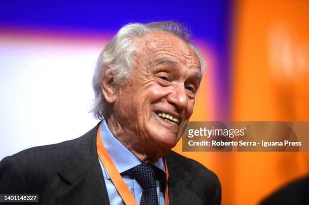 Italian businessman Giovanni Bazoli Emeritus President of Intesa Sanpaolo Bank attends the Trento Economy Festival at Social Theater on June 05, 2022...