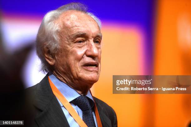 Italian businessman Giovanni Bazoli Emeritus President of Intesa Sanpaolo Bank attends the Trento Economy Festival at Social Theater on June 05, 2022...