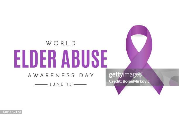 world elder abuse awareness day card, june 15. vector - alerts stock illustrations