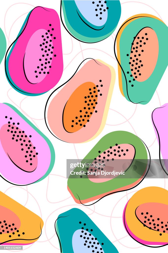 Papaya pattern illustration
