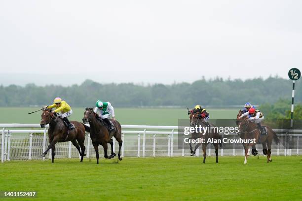 Richards Kingscote riding The Turpinator win The Goodwood Celebrates The Platinum Jubilee Handicap at Goodwood Racecourse on June 05, 2022 in...