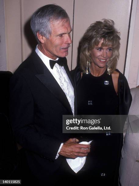 Businessman Ted Turner and actress Jane Fonda atttend the Fifth Annual Better World Society Awards on October 1, 1990 at the Grand Hyatt Hotel in New...