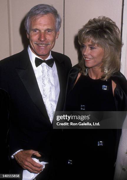 Businessman Ted Turner and actress Jane Fonda atttend the Fifth Annual Better World Society Awards on October 1, 1990 at the Grand Hyatt Hotel in New...