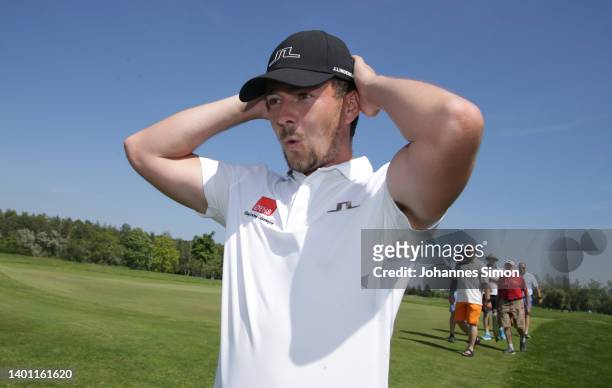 Nicolai Kristensen of Denmark celebrates after winning the D+D REAL Czech Challenge during day four of the D+D REAL Czech Challenge at Golf & Spa...