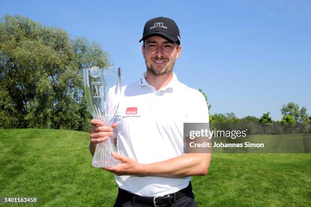 Nicolai Kristensen of Denmark celebrates with the trophy after winning the D+D REAL Czech Challenge during day four of the D+D REAL Czech Challenge...
