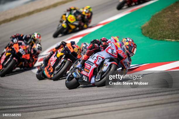 Fabio Di Giannantonio of Italy and Gresini Racing MotoGP rides during the race of the MotoGP Gran Premi Monster Energy de Catalunya at Circuit de...