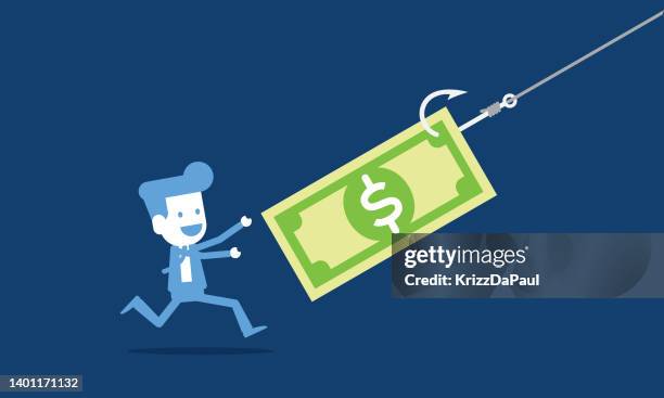 money on hook - hook stock illustrations