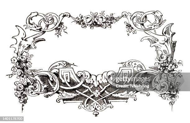 viktorianischer rahmen mit keltischen knotenarbeiten und rosen - celtic knot stock-grafiken, -clipart, -cartoons und -symbole