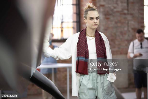 Cara Delevingne at the launch of the UIM E1 World Championships, the Venice Boat Show on June 4 June 4, 2022 in Venice, Italy.