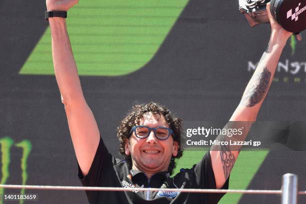 Diego Gubellini of Italy nd Monster Energy Yamaha MotoGP Team celebrates on the podium during the MotoGP race during the MotoGP of Catalunya - Race...