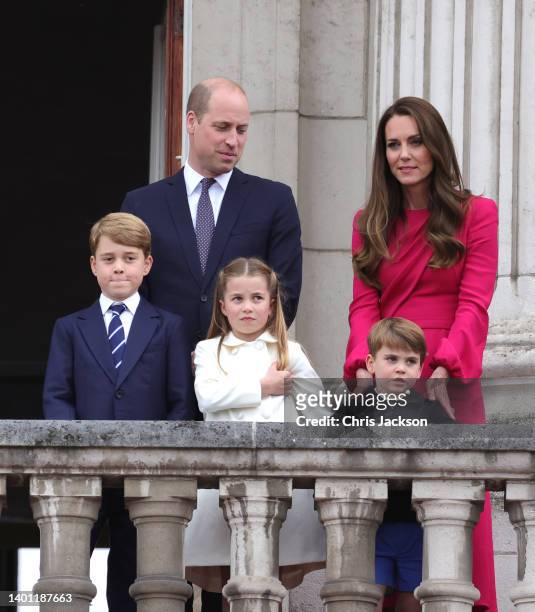 Prince George of Cambridge, Prince William, Duke of Cambridge Princess Charlotte of Cambridge, Prince Louis of Cambridge and Catherine, Duchess of...