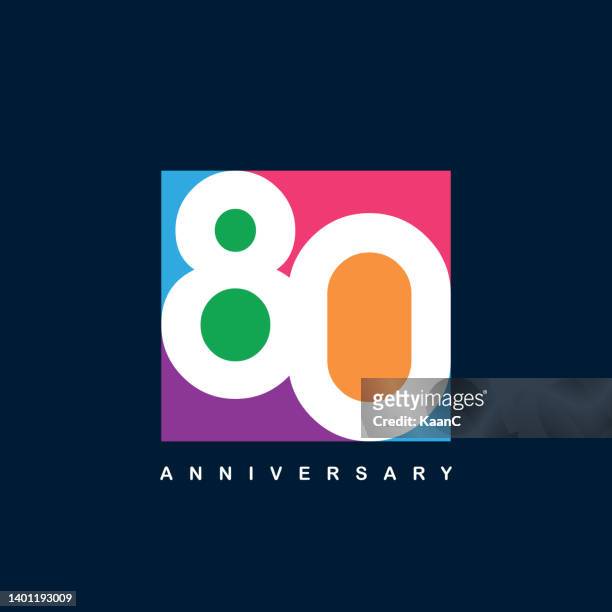 modern colorful anniversary logo template isolated, anniversary icon label, anniversary, birthday, event symbol stock illustration - creative08 stock illustrations