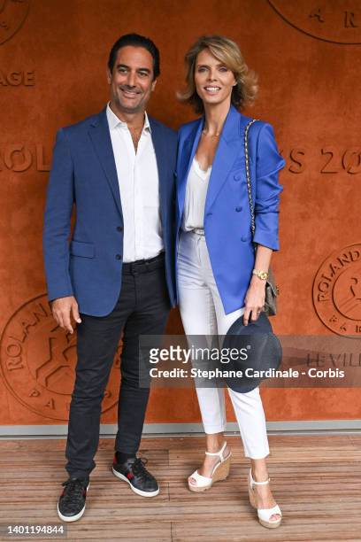 Laurent Schenten and Sylvie Tellier attend the French Open 2022 at Roland Garros on June 05, 2022 in Paris, France.