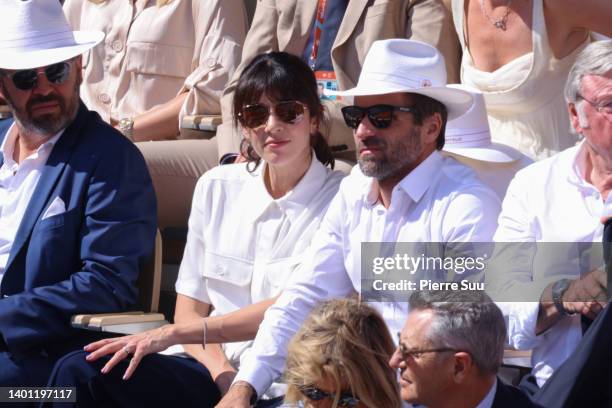 Nolwenn Leroy and Arnaud Clement are seen during the 2022 French Open at Roland Garros on June 05, 2022 in Paris, France.