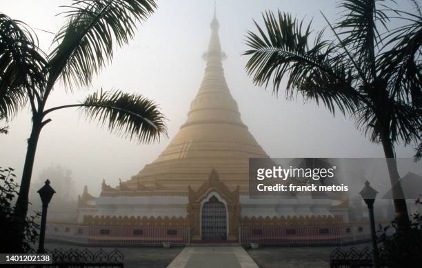 myanmar golden temple ( nepal) - buddhism at lumbini stock pictures, royalty-free photos & images