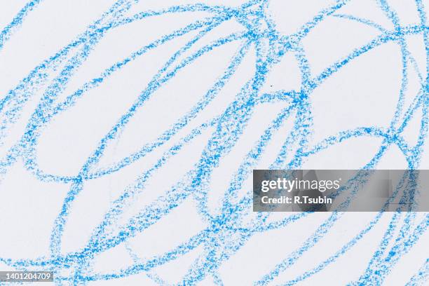 wax crayon hand drawing blue background texture - crayon scribble stock-fotos und bilder