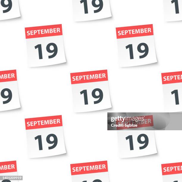 september 19 - daily calendar seamless pattern - number 19 stock illustrations