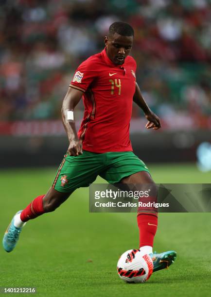 William Carvalho of Portugal runs with the ball during the UEFA Nations League League A Group 2 match between Portugal and Switzerland at Estadio...