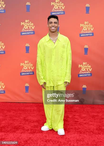 In this image released on June 5, Boman Martinez-Reid attends the 2022 MTV Movie & TV Awards: UNSCRIPTED at Barker Hangar in Santa Monica, California...