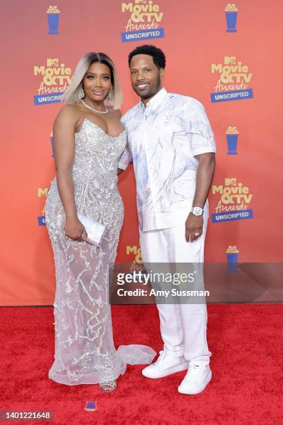 In this image released on June 5, Yandy Smith-Harris and Mendeecees Harris attend the 2022 MTV Movie & TV Awards: UNSCRIPTED at Barker Hangar in...