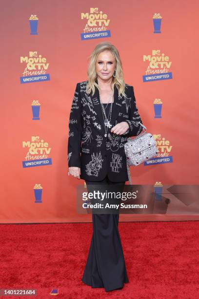 In this image released on June 5, Kathy Hilton attends the 2022 MTV Movie & TV Awards: UNSCRIPTED at Barker Hangar in Santa Monica, California and...
