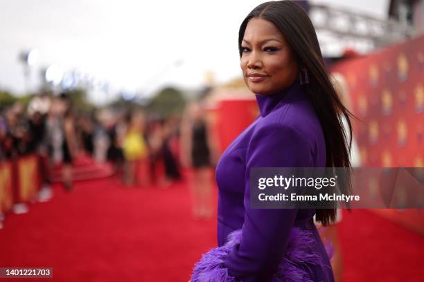 In this image released on June 5, Garcelle Beauvais attends the 2022 MTV Movie & TV Awards: UNSCRIPTED at Barker Hangar in Santa Monica, California...