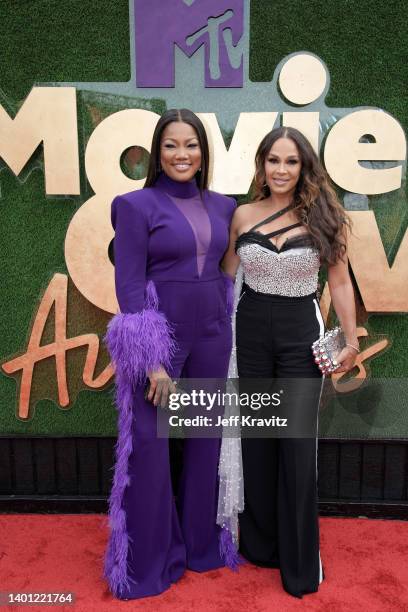 In this image released on June 5, Garcelle Beauvais and Sheree Zampino attend the 2022 MTV Movie & TV Awards: UNSCRIPTED at Barker Hangar in Santa...
