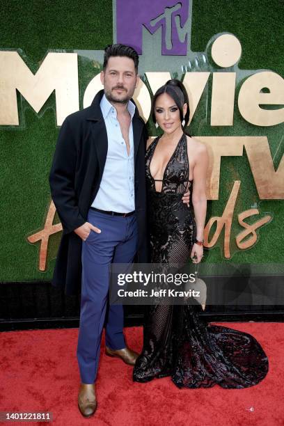In this image released on June 5, Tom Fraud and Vanessa Villela attend the 2022 MTV Movie & TV Awards: UNSCRIPTED at Barker Hangar in Santa Monica,...