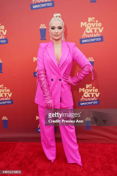 In this image released on June 5, Erika Jayne attends the 2022 MTV Movie & TV Awards: UNSCRIPTED at Barker Hangar in Santa Monica, California and...