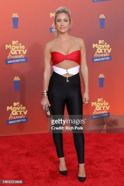 In this image released on June 5, Kristin Cavallari attends the 2022 MTV Movie & TV Awards: UNSCRIPTED at Barker Hangar in Santa Monica, California...