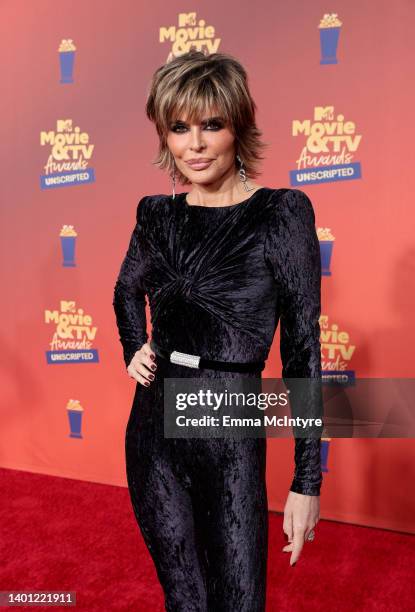 In this image released on June 5, Lisa Rinna attends the 2022 MTV Movie & TV Awards: UNSCRIPTED at Barker Hangar in Santa Monica, California and...